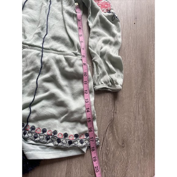 Altar’d State Long Sleeve Teal Embroidered Romper Size‎ Medium - Picture 8 of 11